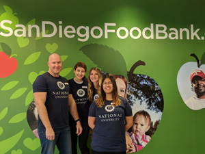 NU students volunteering at San Diego Food Bank. View 2
