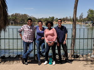 NU students in front of lake in Tijuana. View 1